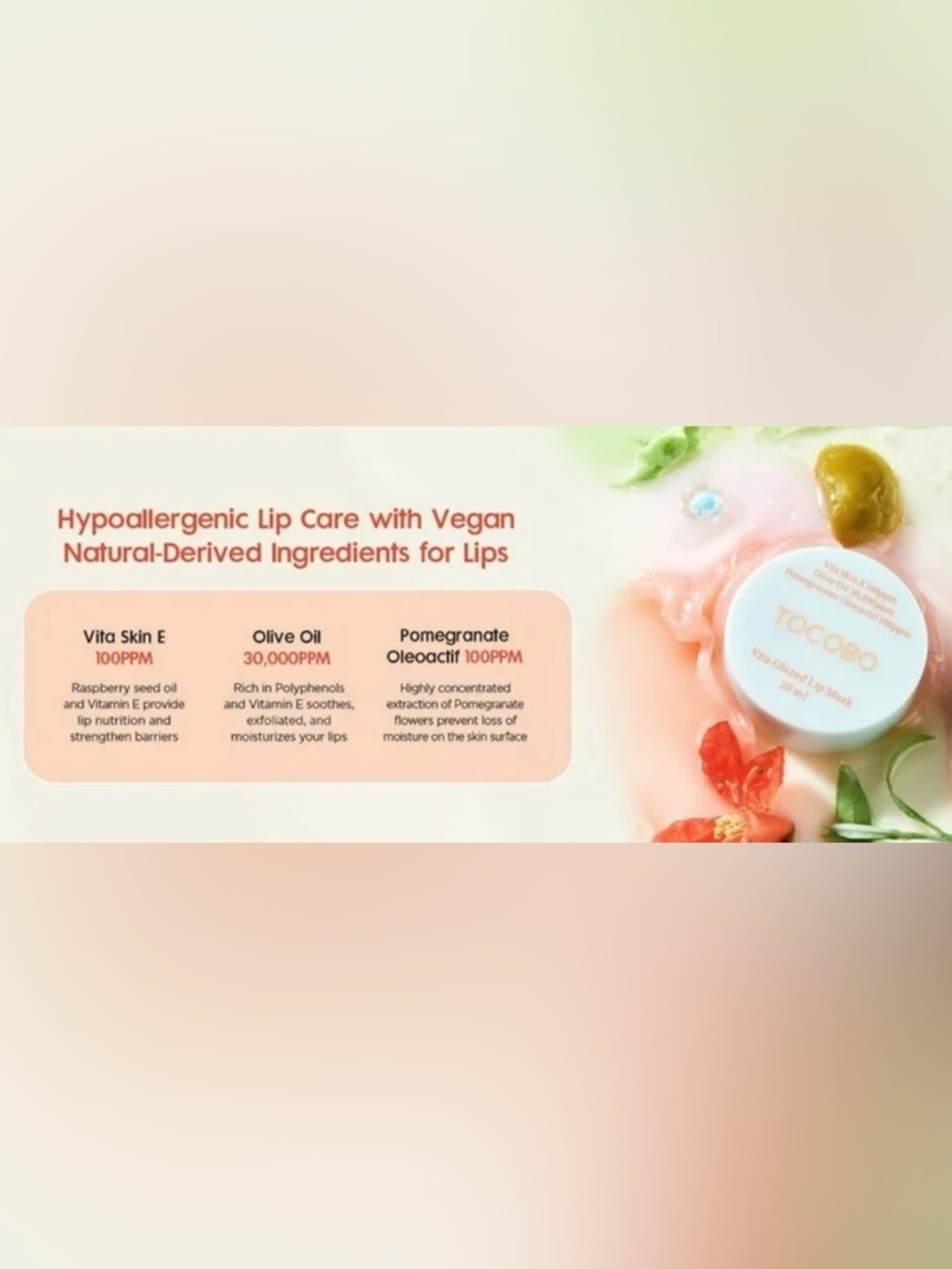 TOCOBO Vita Glazed Lip Mask 20ml - New In Box K-Beauty Vegan Overnight Treatment - Picture 7 of 7